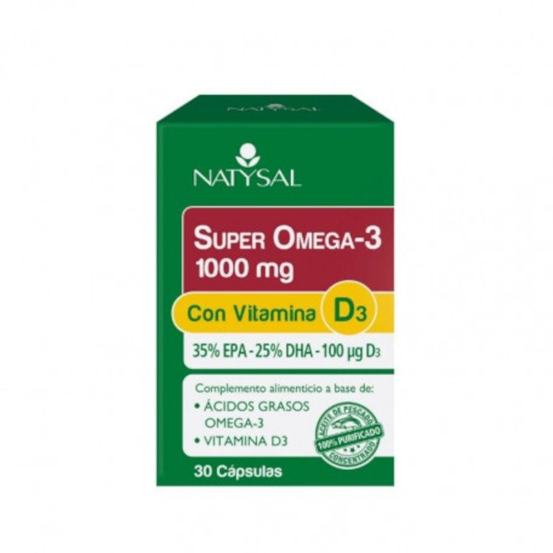 Natysal Super Omega 3 1000 mg EPA-DHA-Vitamina D 30 Cápsulas-1