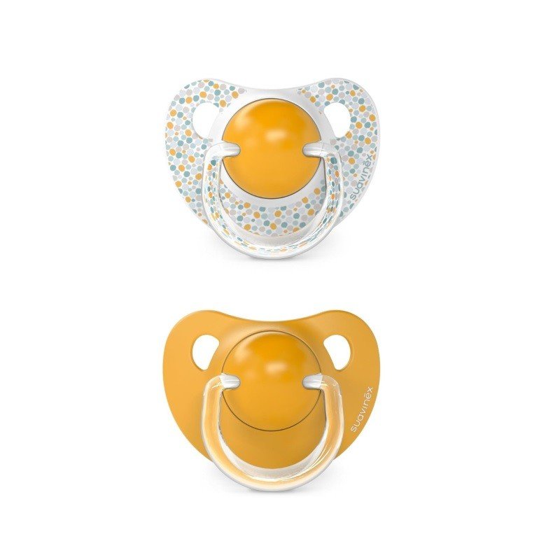 SUAVINEX Chupete Tetina Anatómica Silicona 6-18 Meses x2 (Amarillo)-1