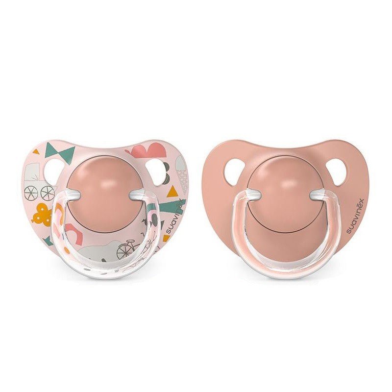 SUAVINEX Chupete Tetina Anatómica Silicona 6-18 Meses x2 (Rosa)-1