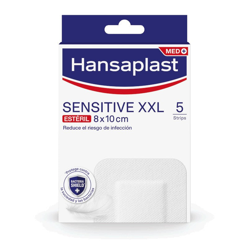 Hansaplast Sensitive XXL 10 x 8cm 5 apósitos-1