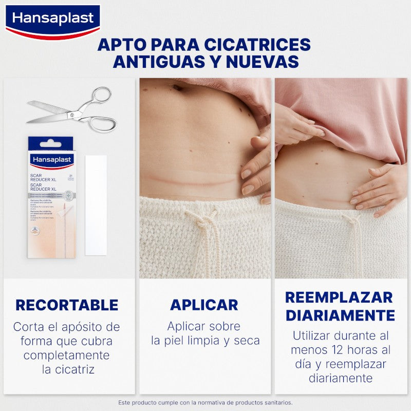 HANSAPLAST Reductor de Cicatrices XL 21 apósitos 146x30mm-6