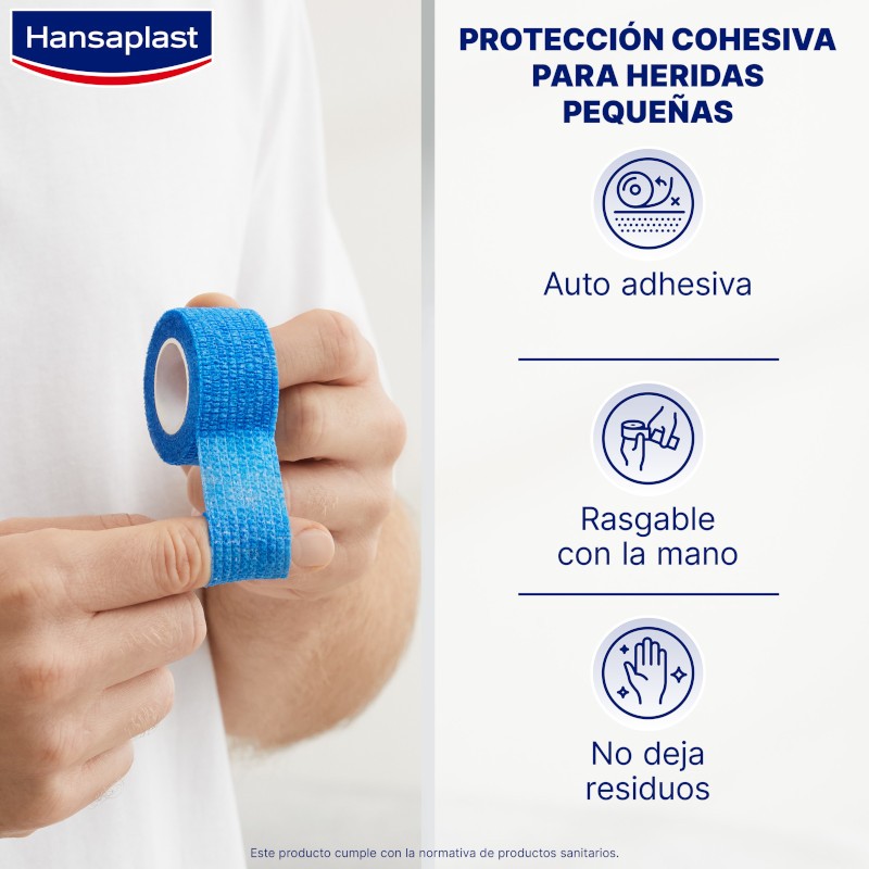 HANSAPLAST Venda Cohesiva para Dedos Azul 5m x 2,5cm-2