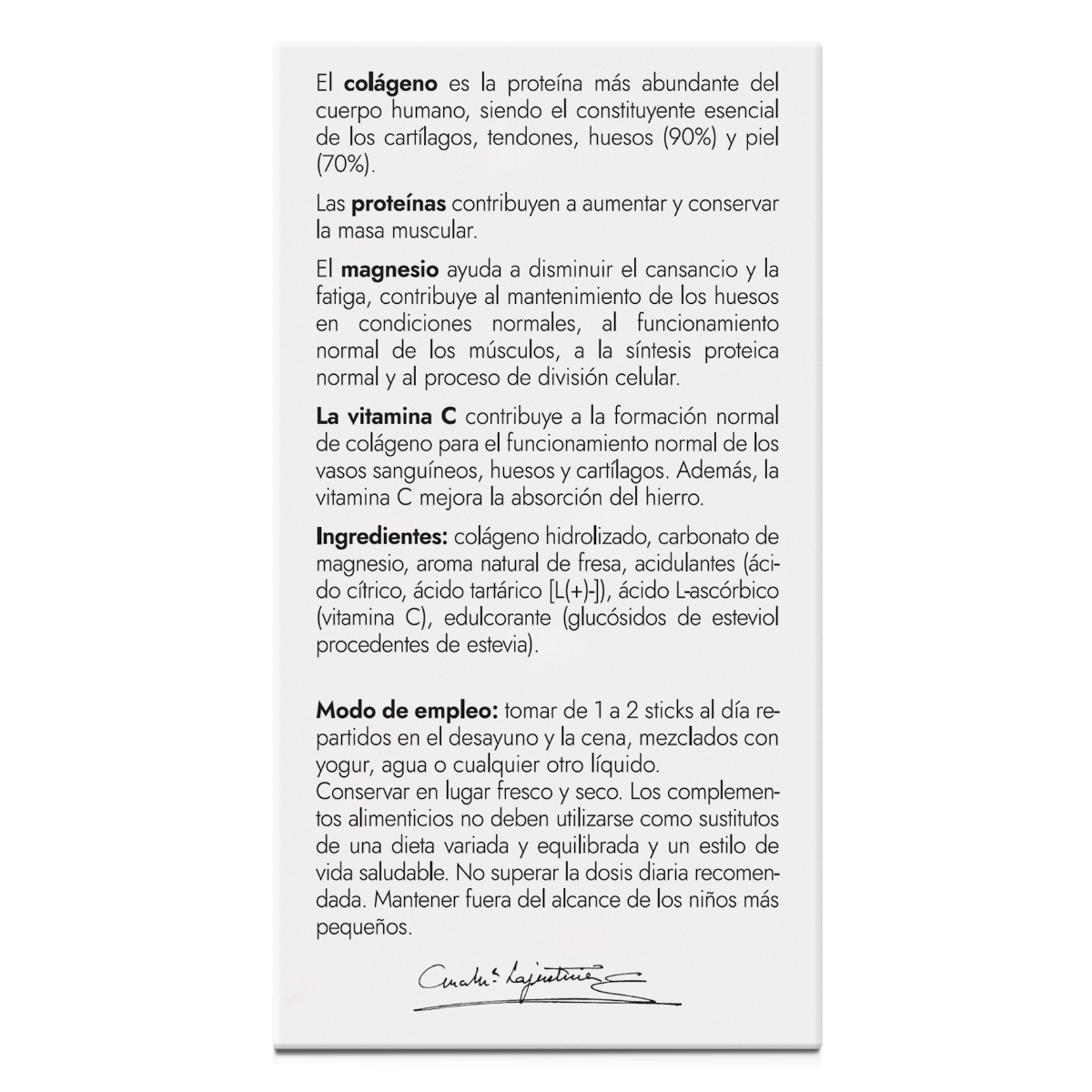 Ana María Lajusticia Collagène Magnésium Vitamine C Saveur Fraise 20 Sticks