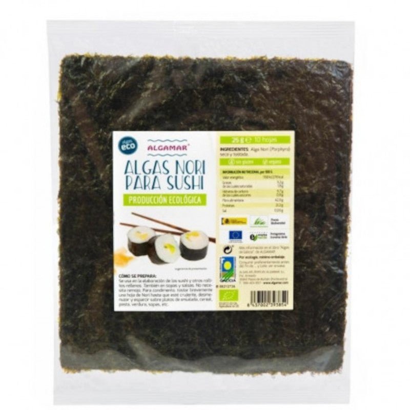 Algamar Algas Nori Sushi Eco 10 Hojas Delialga 25 g-1