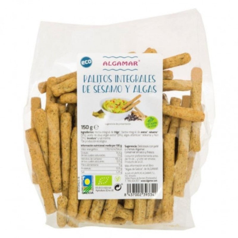 Algamar Palitos de Sésamo y Algas con Aceite de Oliva 150 g-1