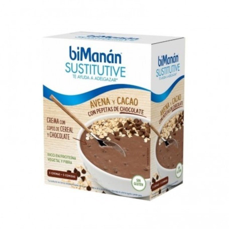 Bimanan Sustitutive Crema Avena y Cacao con Pepitas de Chocolate 5 Sobres-1