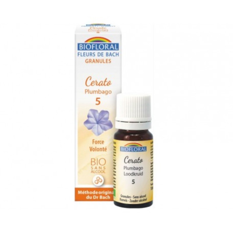 Biofloral Cerato - Ceratostigma 5 (Fuerza de Voluntad) Flores de Bach Bio Gránulos Sin Alcohol 9 g-1