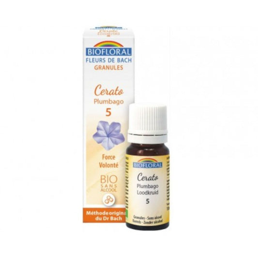 Biofloral Cerato - Ceratostigma 5 (Fuerza de Voluntad) Flores de Bach Bio Gránulos Sin Alcohol 9 g-1