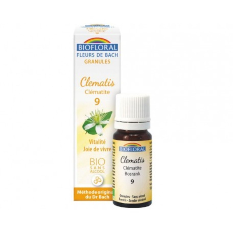 Biofloral Clematis - Clemátide 9 (Vitalidad y Alegría de Vivir) Flores de Bach Bio Gránulos Sin Alcohol 9 g-1