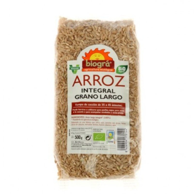 Biogra Arroz Integral Grano Largo Bio 500 g-1