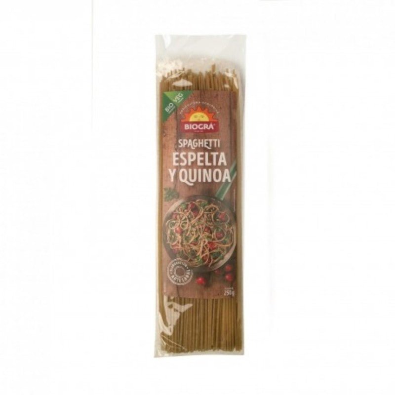 Biogra Espagueti de Trigo, Espelta y Quinoa Bio 250 g-1