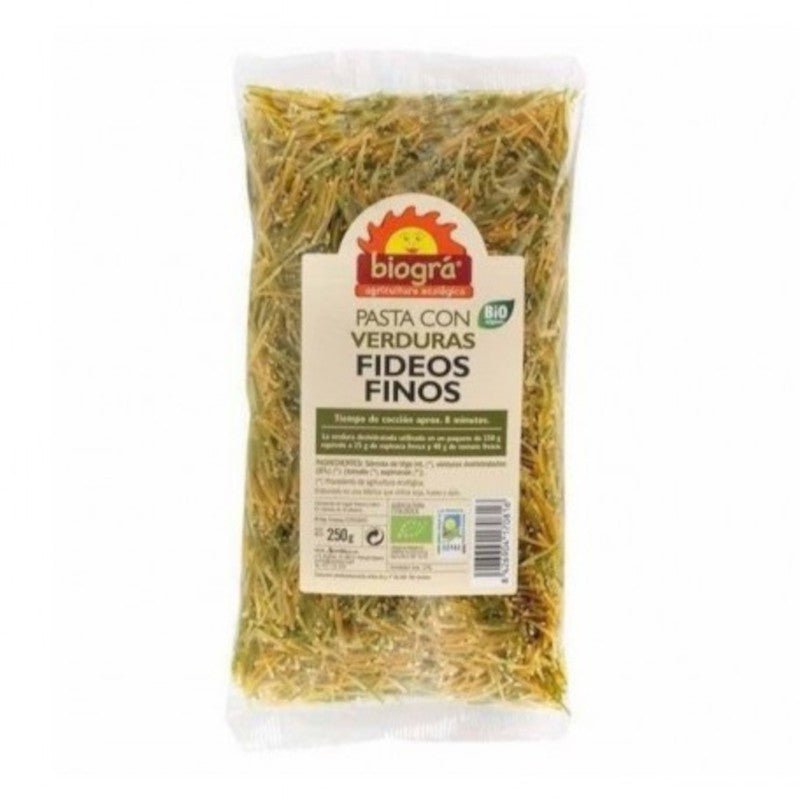 Biogra Fideos Finos con Verduras Bio 250 g-1