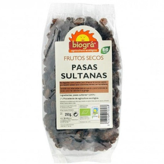 Biogra Pasas Sultanas Sin Hueso Bio 250 g-1