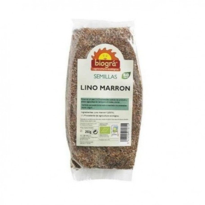 Biogra Semillas de Lino Marrón Bio 250 g-1