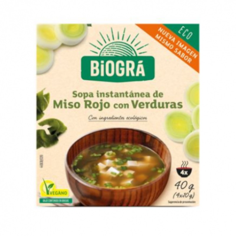 Biogra Sopa de Miso Rojo con Verduras 40 g-1