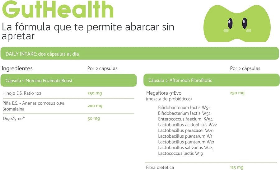 HEALN GutHealth Probióticos y Equilibrio Digestivo 60 Cápsulas