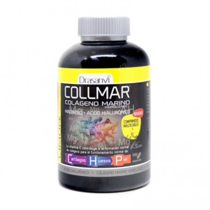 Drasanvi Collmar Magnesio, Ácido Hialurónico, Vitamina C y Colágeno Limón 180 Comprimidos Masticables-1