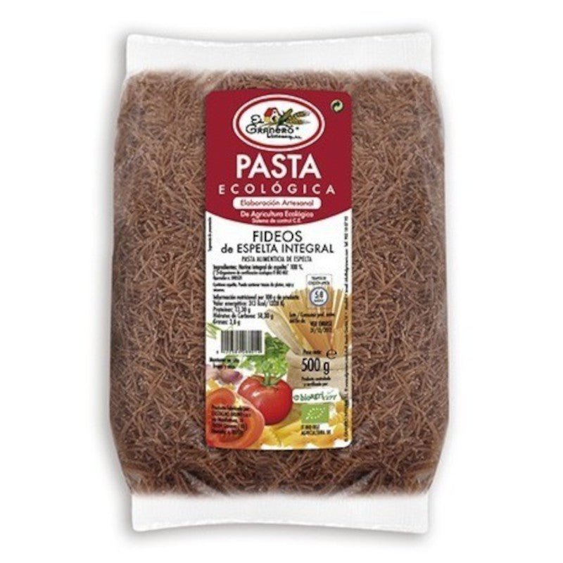 El Granero Integral Fideos Finos Espelta Integral Bio 500 g-1