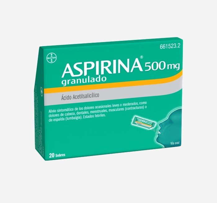 BAYER Aspirina 500 mg 20 Sobres Granulado-1