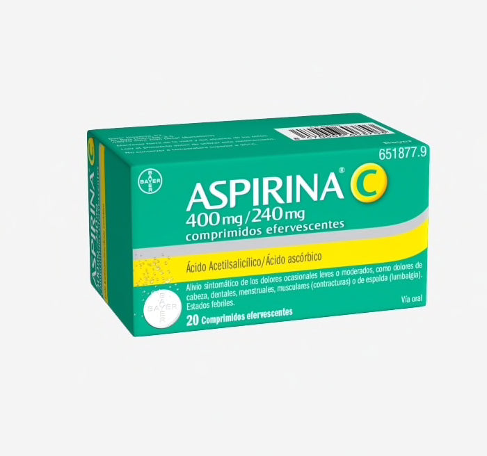 BAYER Aspirina C 400/240mg 20 Comprimidos Efervescentes-1