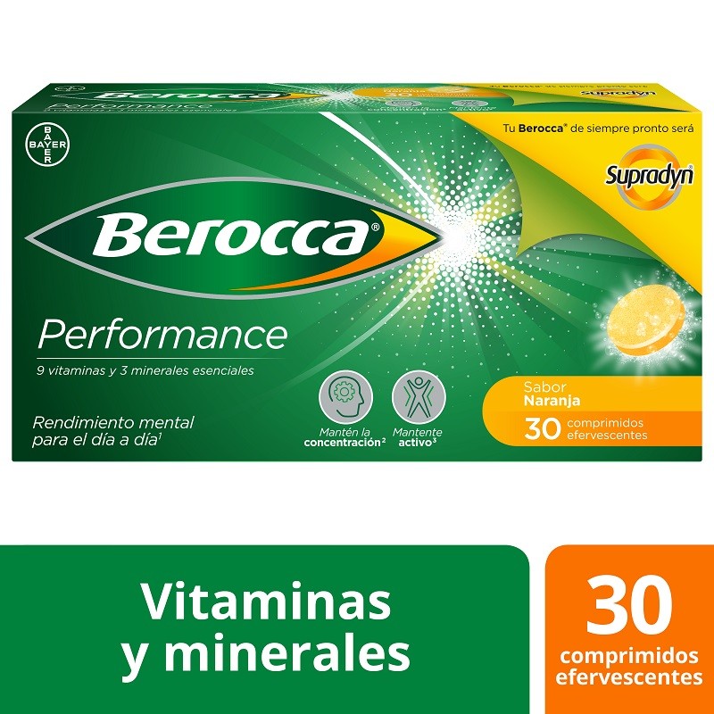 BEROCCA Performance Naranja 30 Comprimidos Efervescentes-2