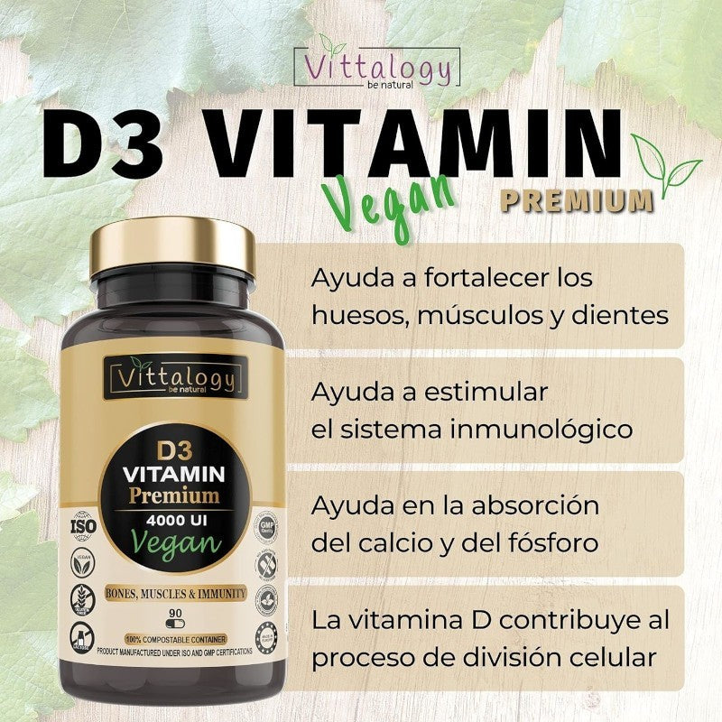 Vittalogy Vitamina D3 Premium Vegan 2x90 Cápsulas【PACK AHORRO】-2