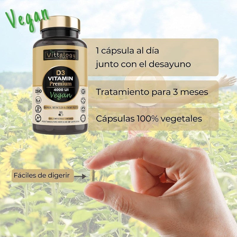 Vittalogy Vitamina D3 Premium Vegan 2x90 Cápsulas【PACK AHORRO】-3