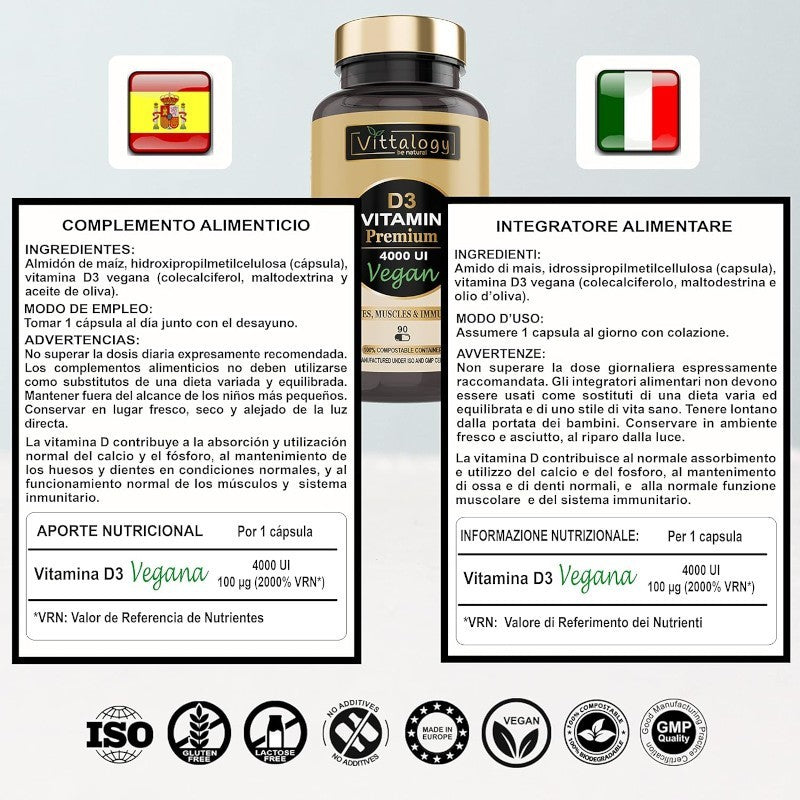 Vittalogy Vitamina D3 Premium Vegan 2x90 Cápsulas【PACK AHORRO】-5