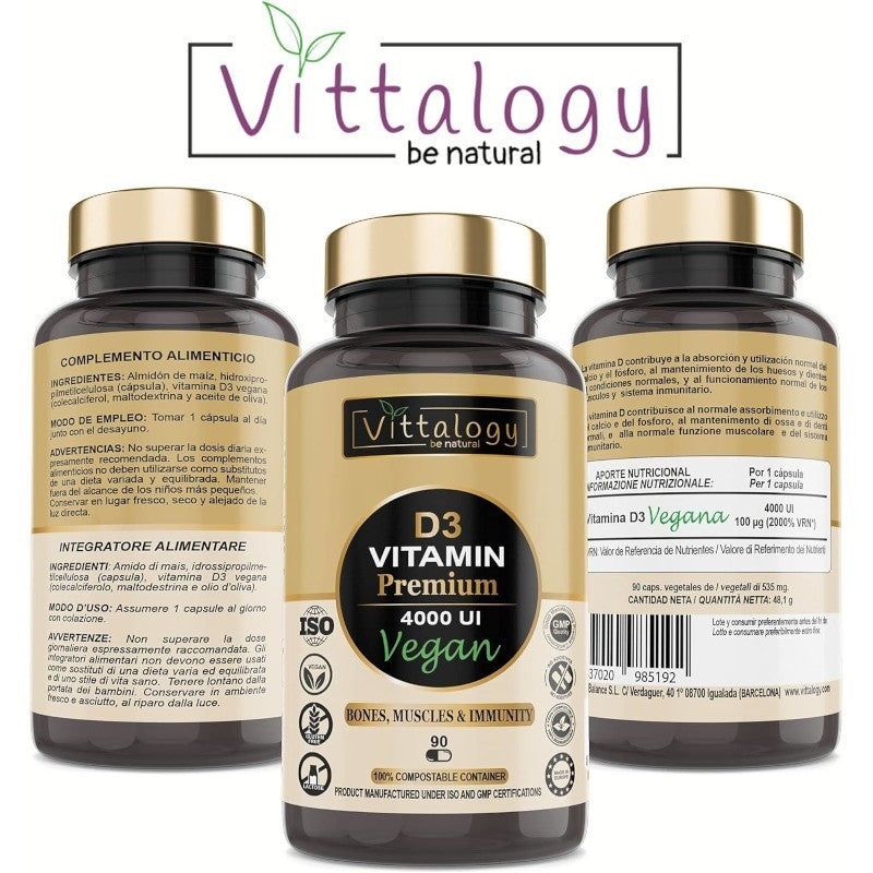 Vittalogy Vitamina D3 Premium Vegan 2x90 Cápsulas【PACK AHORRO】-9