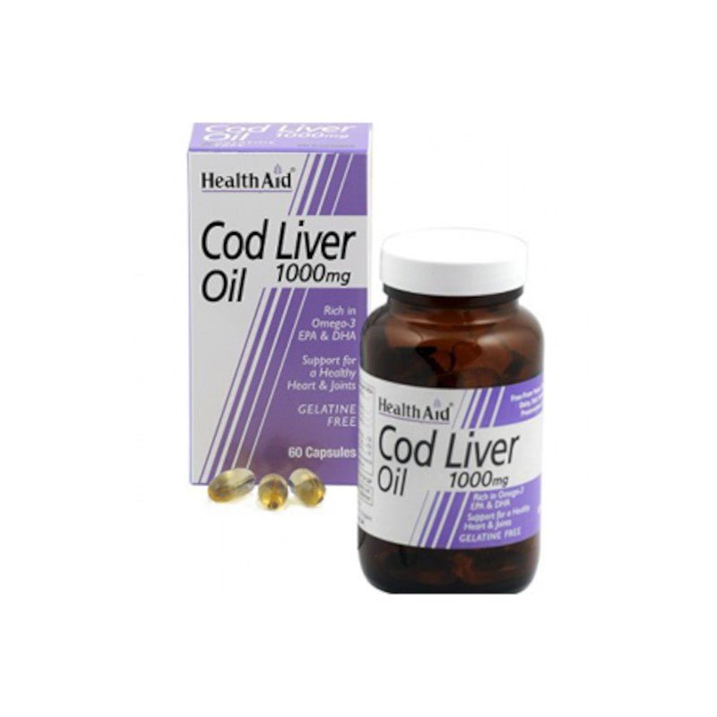 Health Aid Aceite de Hígado de Bacalao 1000 mg 60 Cápsulas-1