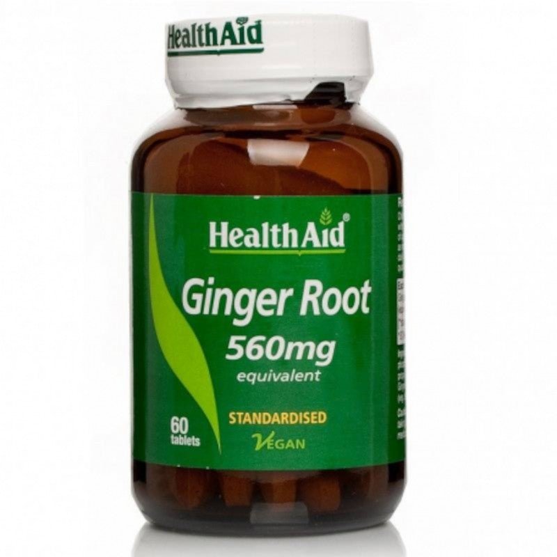 Health Aid Jengibre Raíz (Ginger Root) 560 mg 60 Comprimidos-1