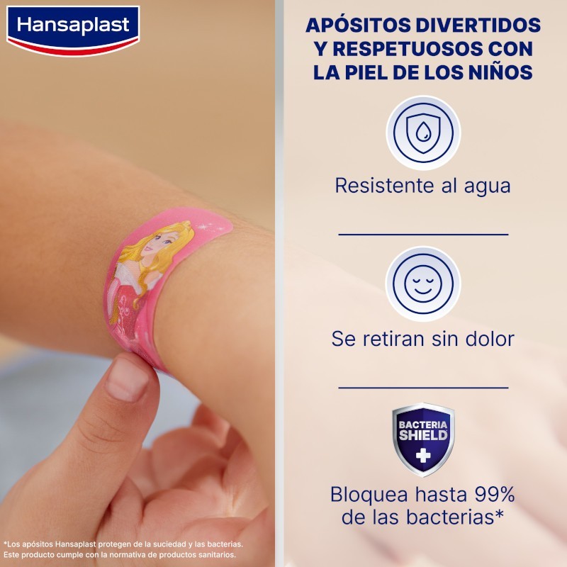 HANSAPLAST Tiritas Infantiles Princesas Disney + Mickey Mouse 20+20 apósitos-2