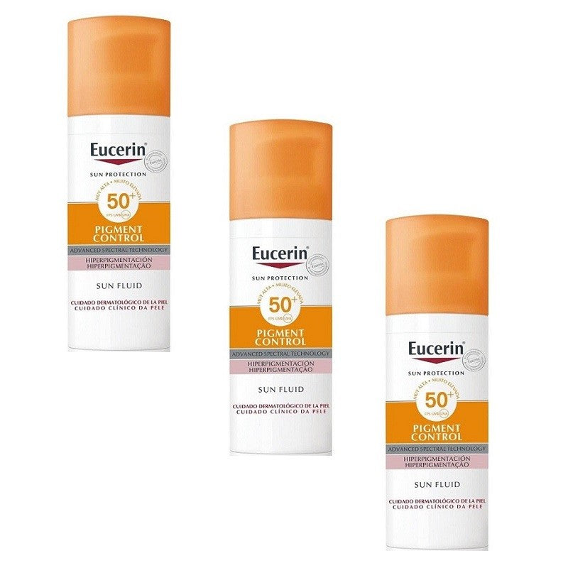 EUCERIN Sun Fluid Pigment Control FPS 50+ (3x50ml) PACK OFERTA-1