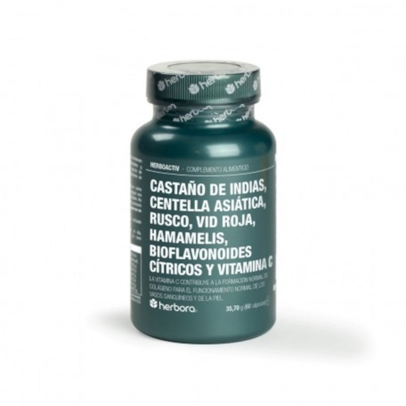 Herbora Opticir Castaño de Indias + Centella Asiática + Rusco + Vid Roja + Cítricos + Vitamina C 60 Cápsulas-1