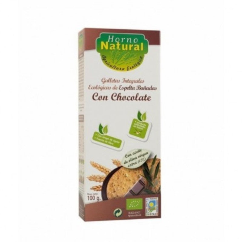 Horno Natural Galletas Integrales Ecológicas de Espelta y Chocolate 100 g-1