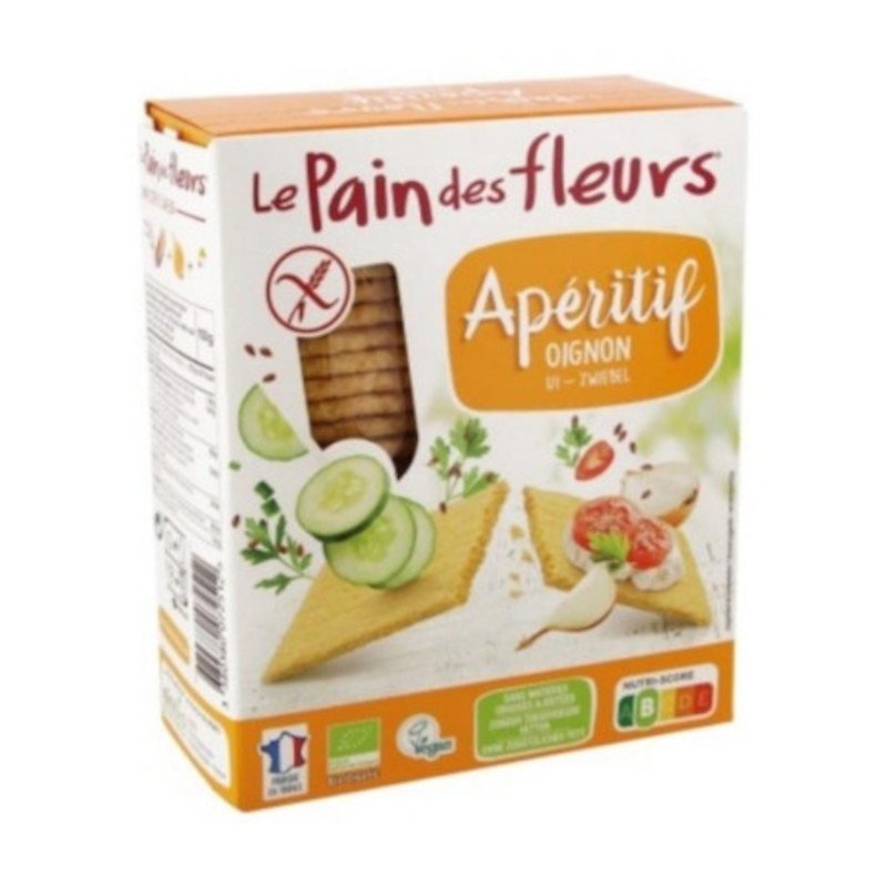 Le Pain Des Fleurs Tostada de Cebolla Aperitif Sin Gluten Bio Vegan 150g-1
