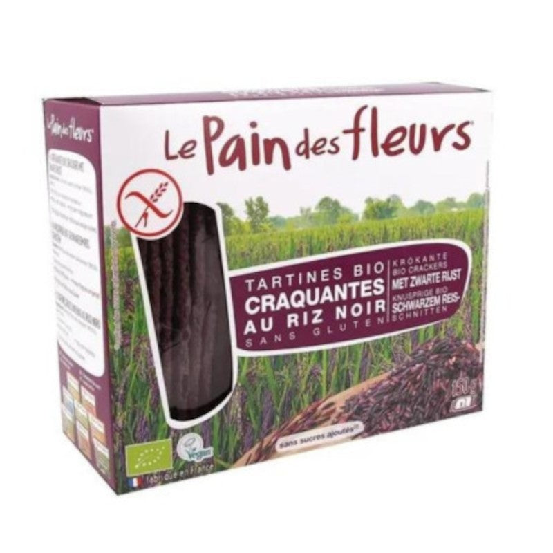 Le Pain Des Fleurs Tostadas de Arroz Negro Sin Gluten Bio Vegan 150 g-1