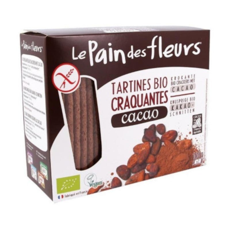 Le Pain Des Fleurs Tostadas de Pan con Cacao Sin Gluten Bio Vegan 160 g-1