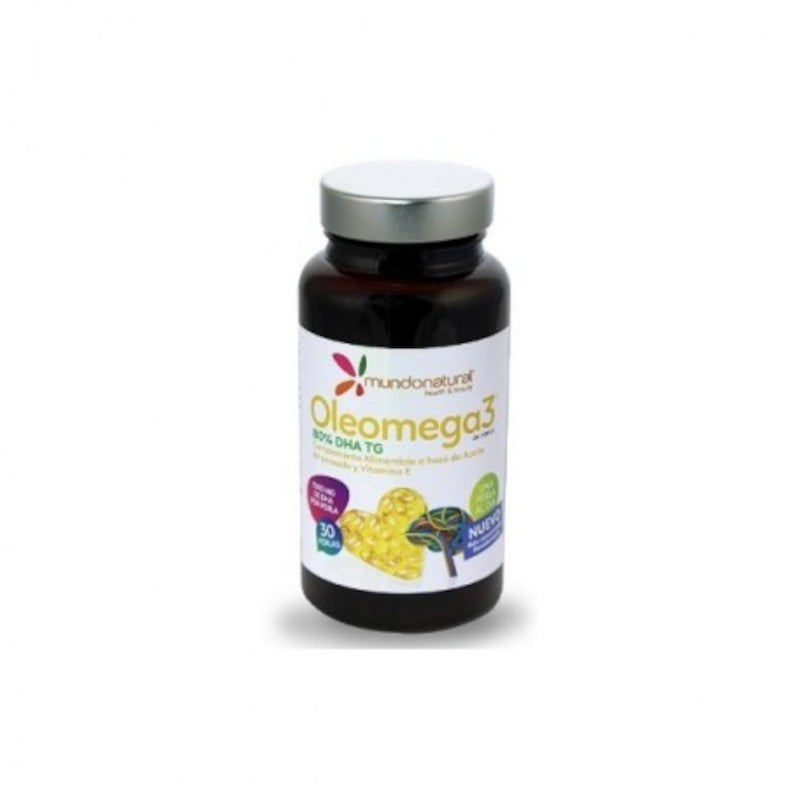 Mundo Natural Oleomega 3 80% DHA 1 g 30 Cápsulas-1