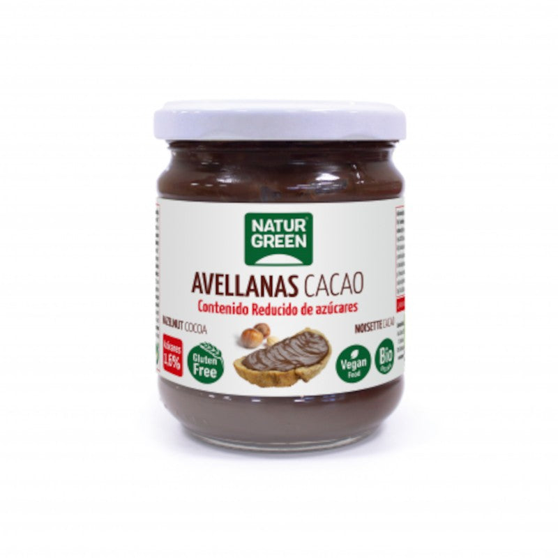Naturgreen Crema Avellanas Cacao Contenido Reducido de Azúcares Bio 200 g-1