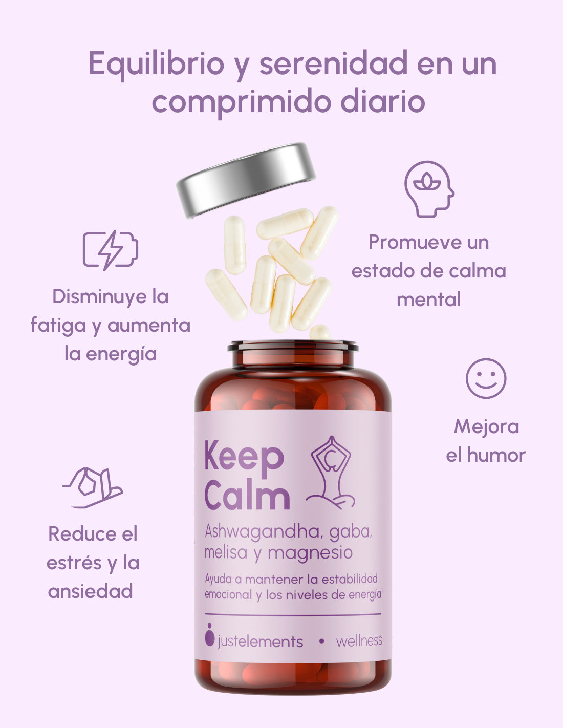 Just Elements Ashwagandha con Magnesio Keep Calm 60 cápsulas-4