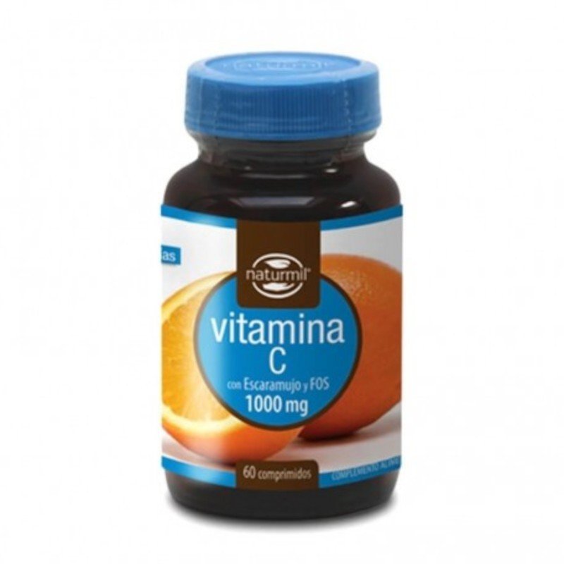Naturmil Vitamina C 1000 mg con Escaramujo y FOS 60 Comprimidos-1