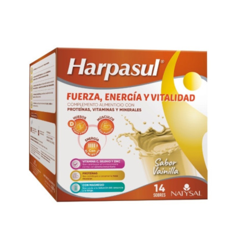 Natysal Harpasul Batidos Fuerza, Energía y Vitalidad sabor Vainilla 14 Sobres-1