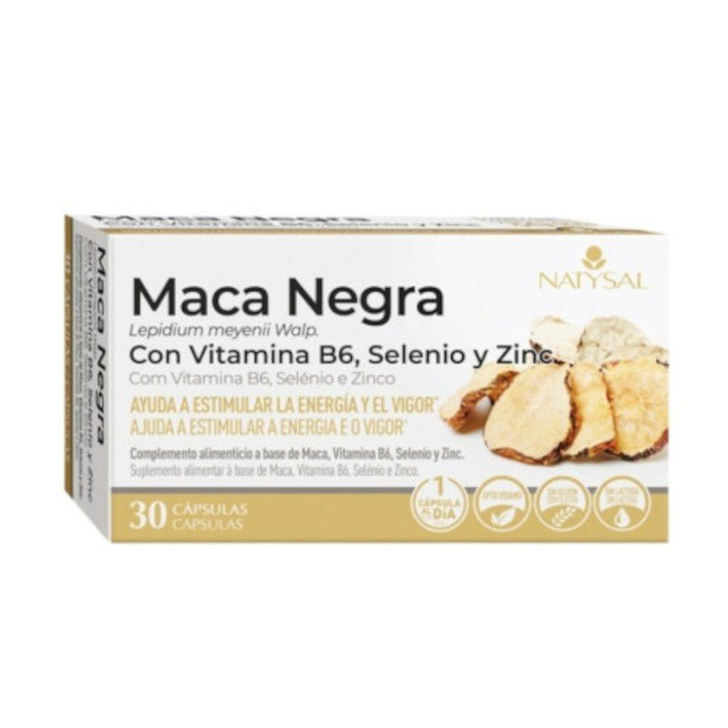 Natysal Maca Negra Vitamina B6, Selenio y Zinc 30 Cápsulas-1