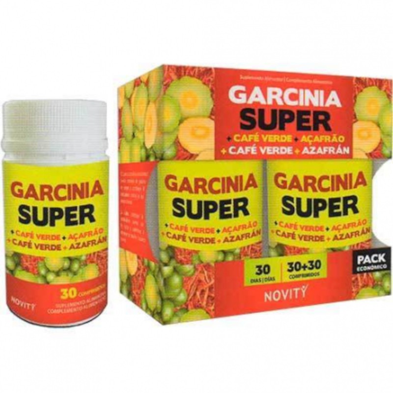 Novity Garcinia Super + Café Verde + Azafrán 30+30 Comprimidos-1