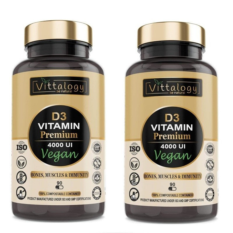 Vittalogy Vitamina D3 Premium Vegan 2x90 Cápsulas【PACK AHORRO】-1