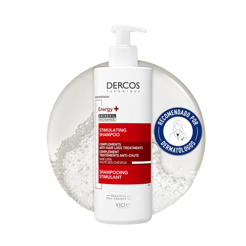 VICHY Dercos Champú Anticaída 400ml + Recarga Champú Estimulante 500ml-2