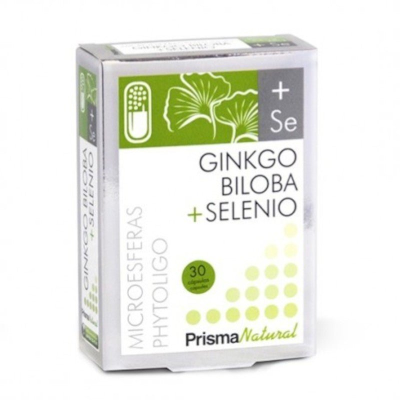 Prisma Natural Ginkgo Biloba + Selenio Microesferas Phytoligo 30 Cápsulas-1