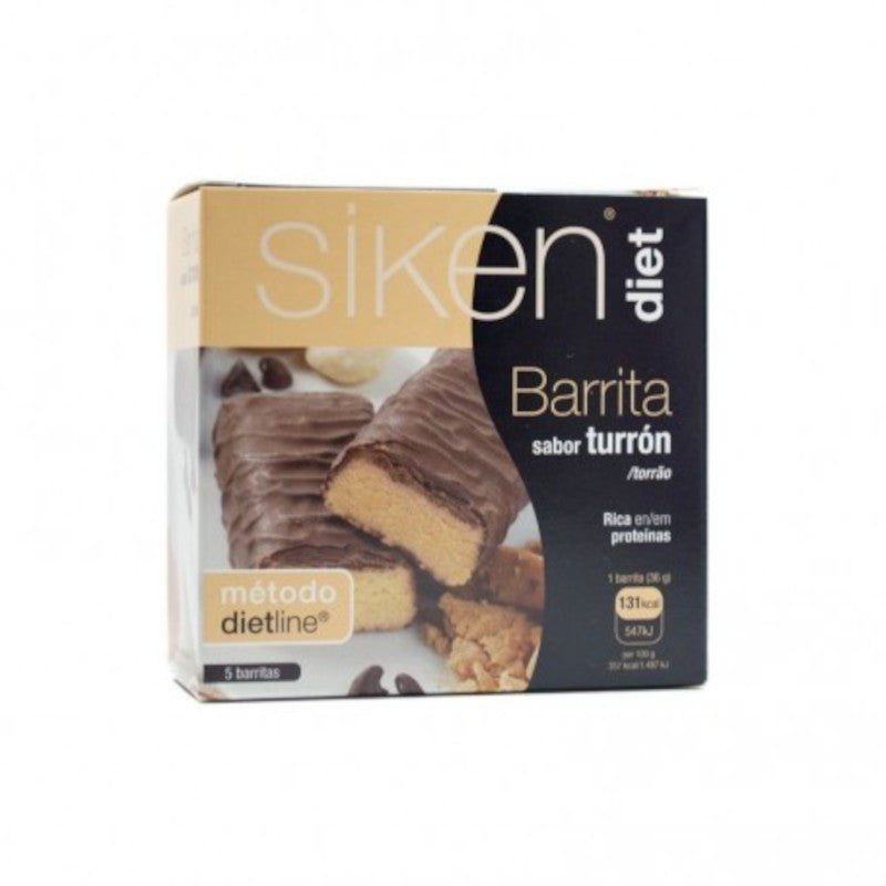 Siken Diet Barrita Sabor Turrón 36 g 5 Unidades-1