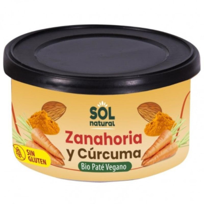 Solnatural Paté de Zanahoria y Cúrcuma Sin Gluten Bio Vegan 125 g-1